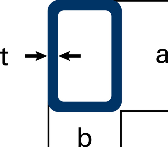 Tube rectangulaire Acier inoxydable 1.4571 Brut