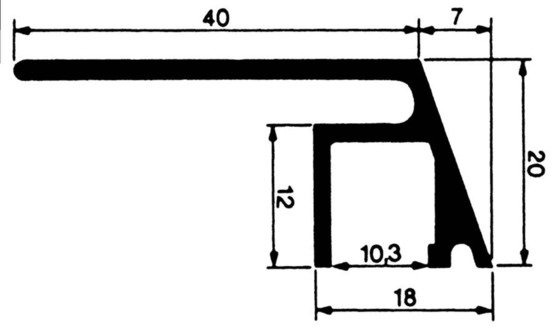 Profilé de renvoi d'eau Aluminium EN AW-6060 (AlMgSi 0.5) T66 (F22) Extrudé